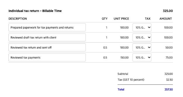 Displaying Invoices with Individual Time Entries