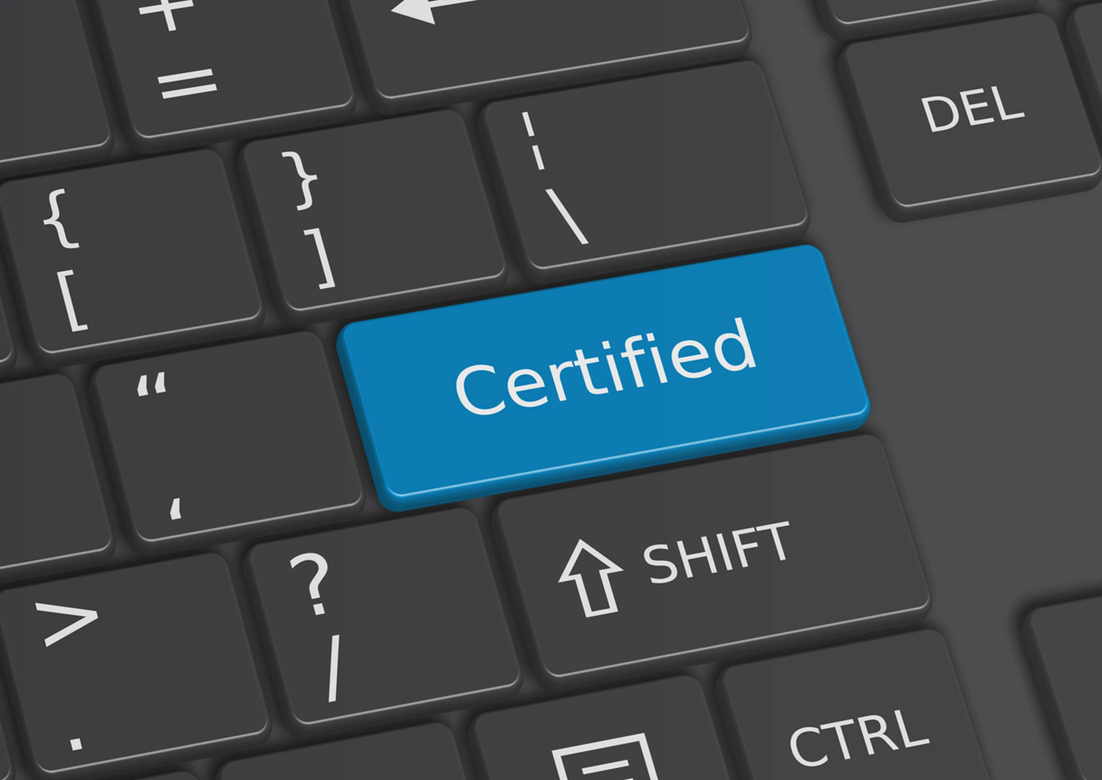 Computertastatur mit Certified Taste in Blau