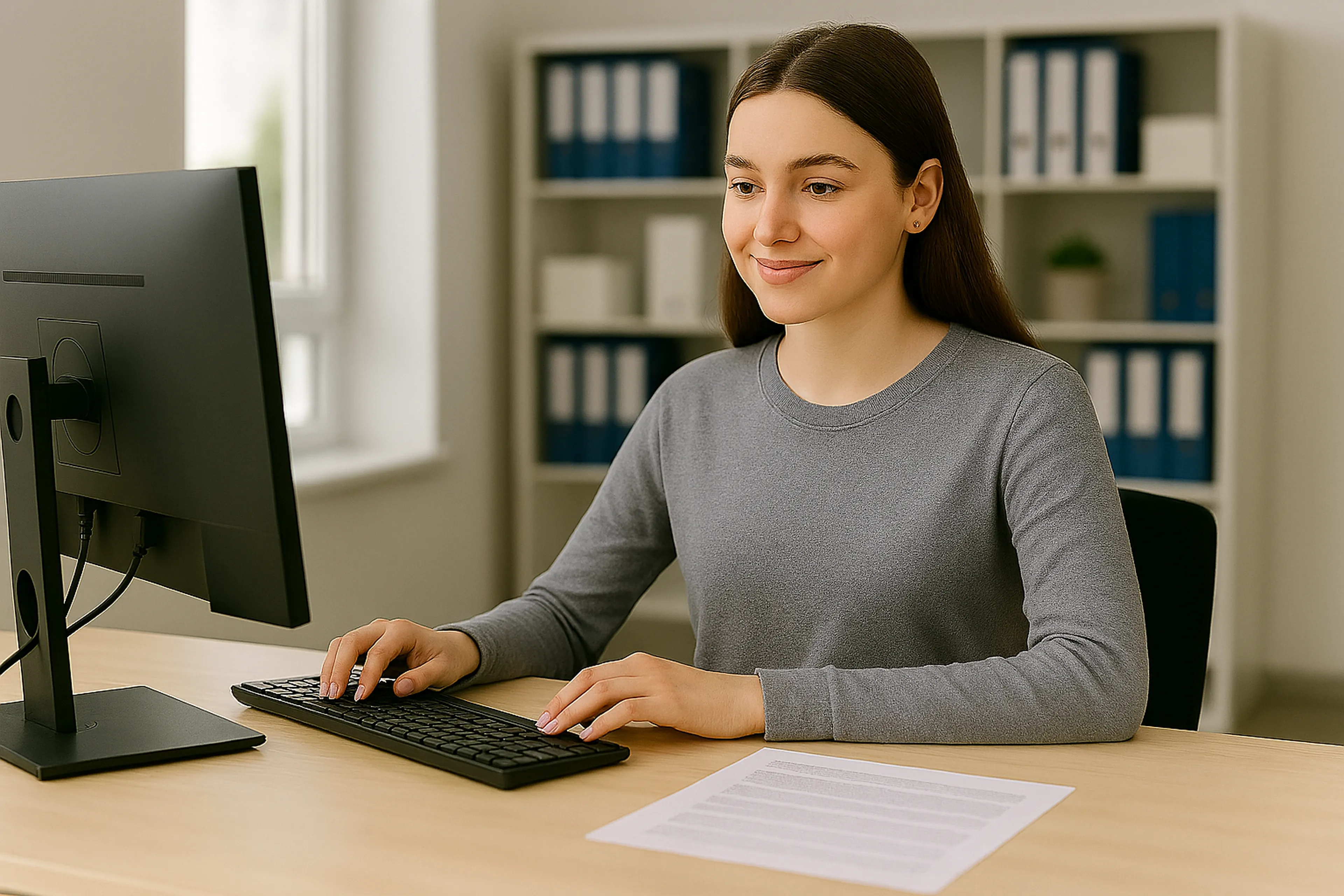 Lehrling_weiblich_Computer_arbeit