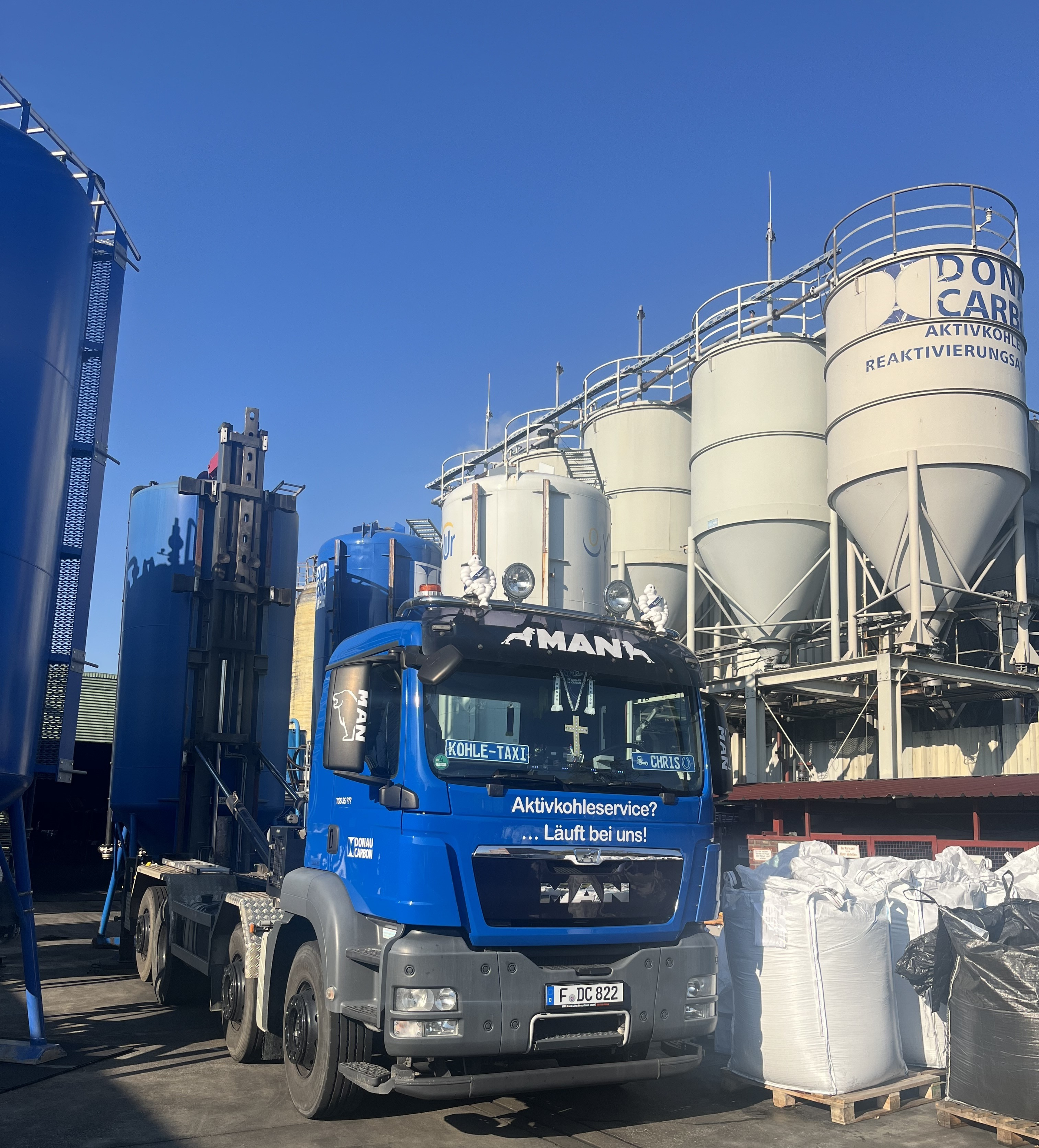truck in front of plant