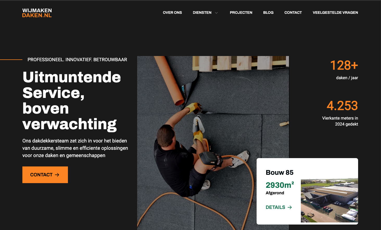 Landing pagina Wij Maken Daken