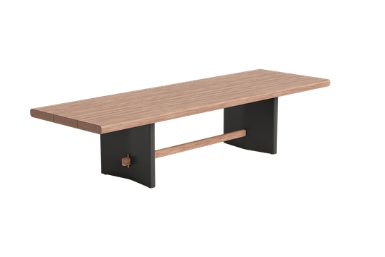 Fitz Roy dining tafel robuust teak met lava aluminium