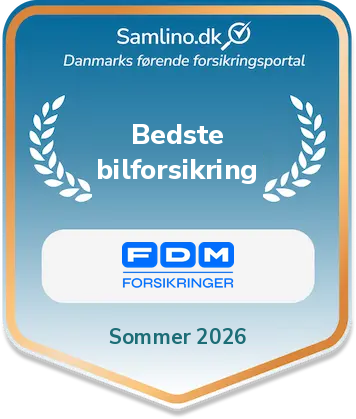 Samlino.dk Award Sommer 2026 - Bedste bilforsikring - FDM Forsikring