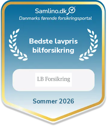 Samlino.dk Award Sommer 2026 - Bedste lavpris bilforsikring - LB Forsikring