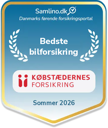Samlino.dk Award Sommer 2026 - Bedste bilforsikring - Købstædernes Forsikring