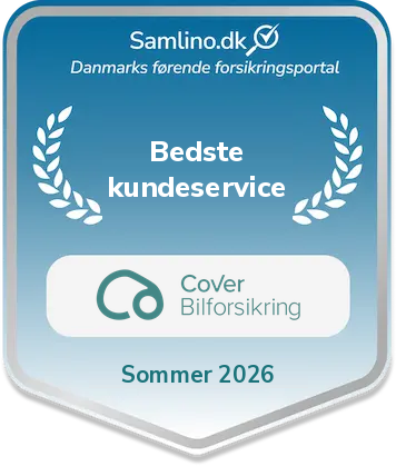 Samlino.dk Award Sommer 2026 - Bedste kundeservice - Cover Bilforsikring