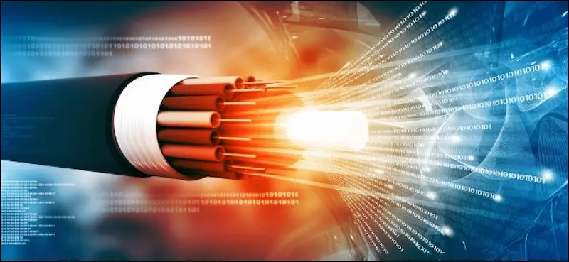 Illustration af høj hastighed Fibernet Bredbånd