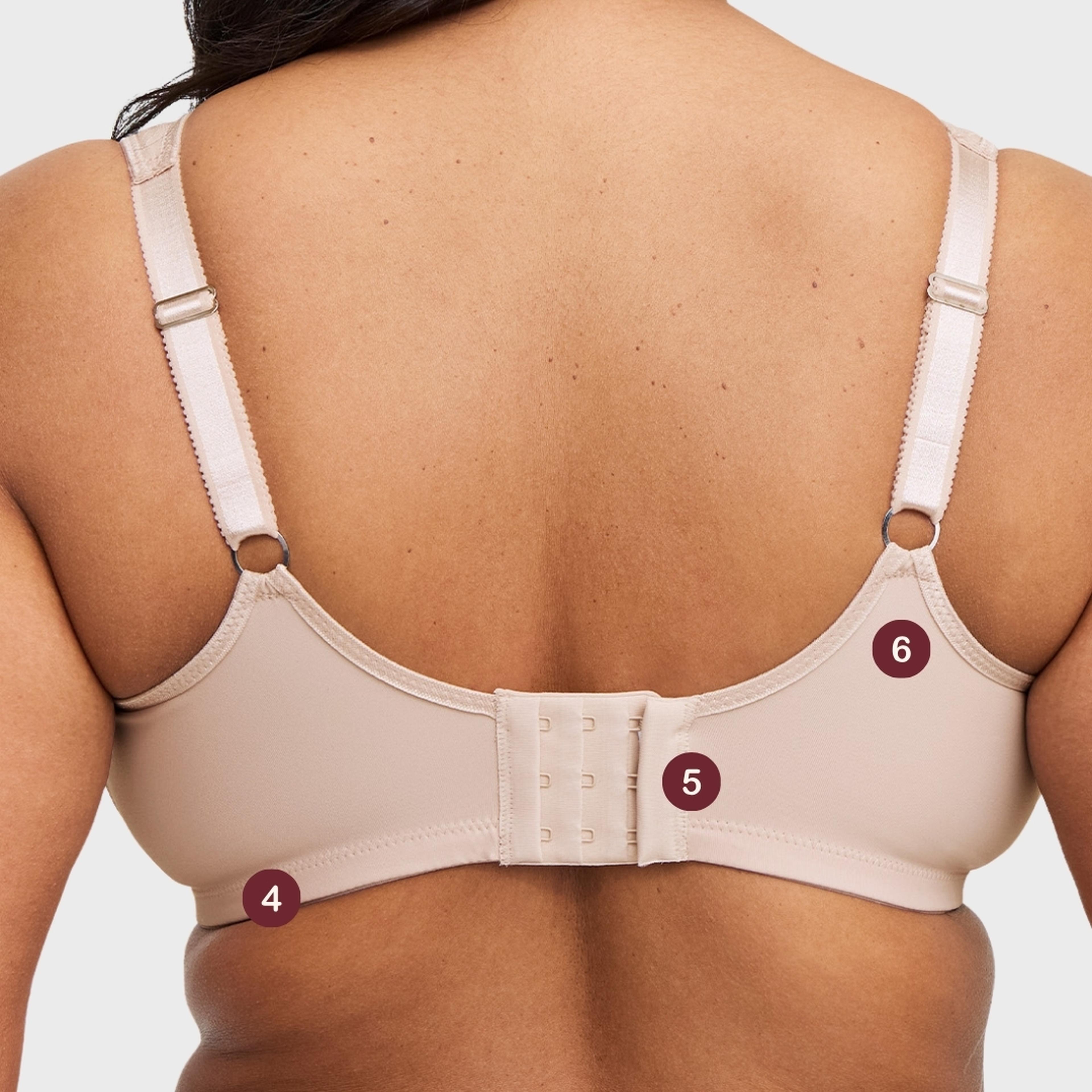 Women showing back the of Swegmark powder bra with prosthetic function
