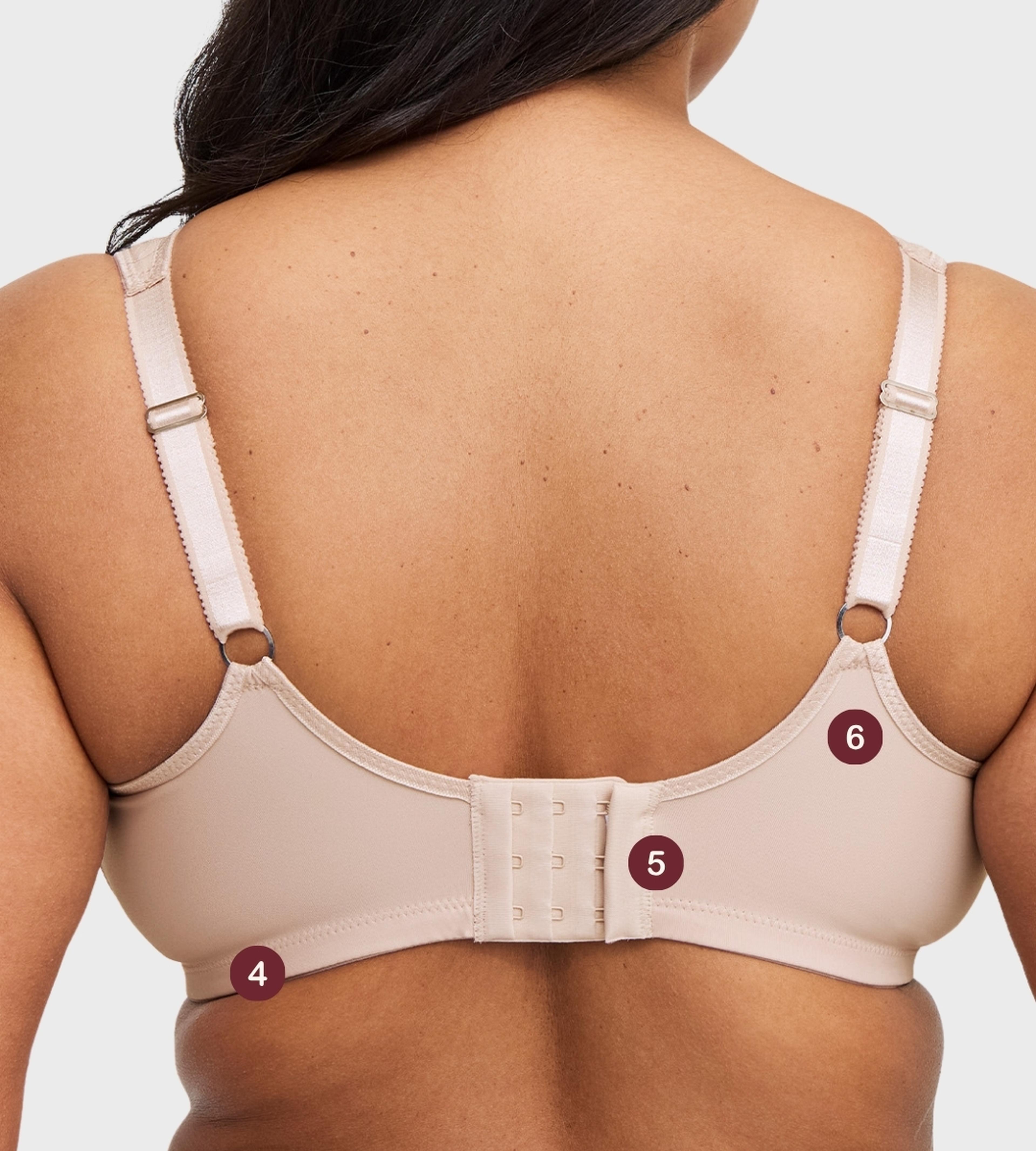 Women showing back of Swegmark powder bra with prosthetic function