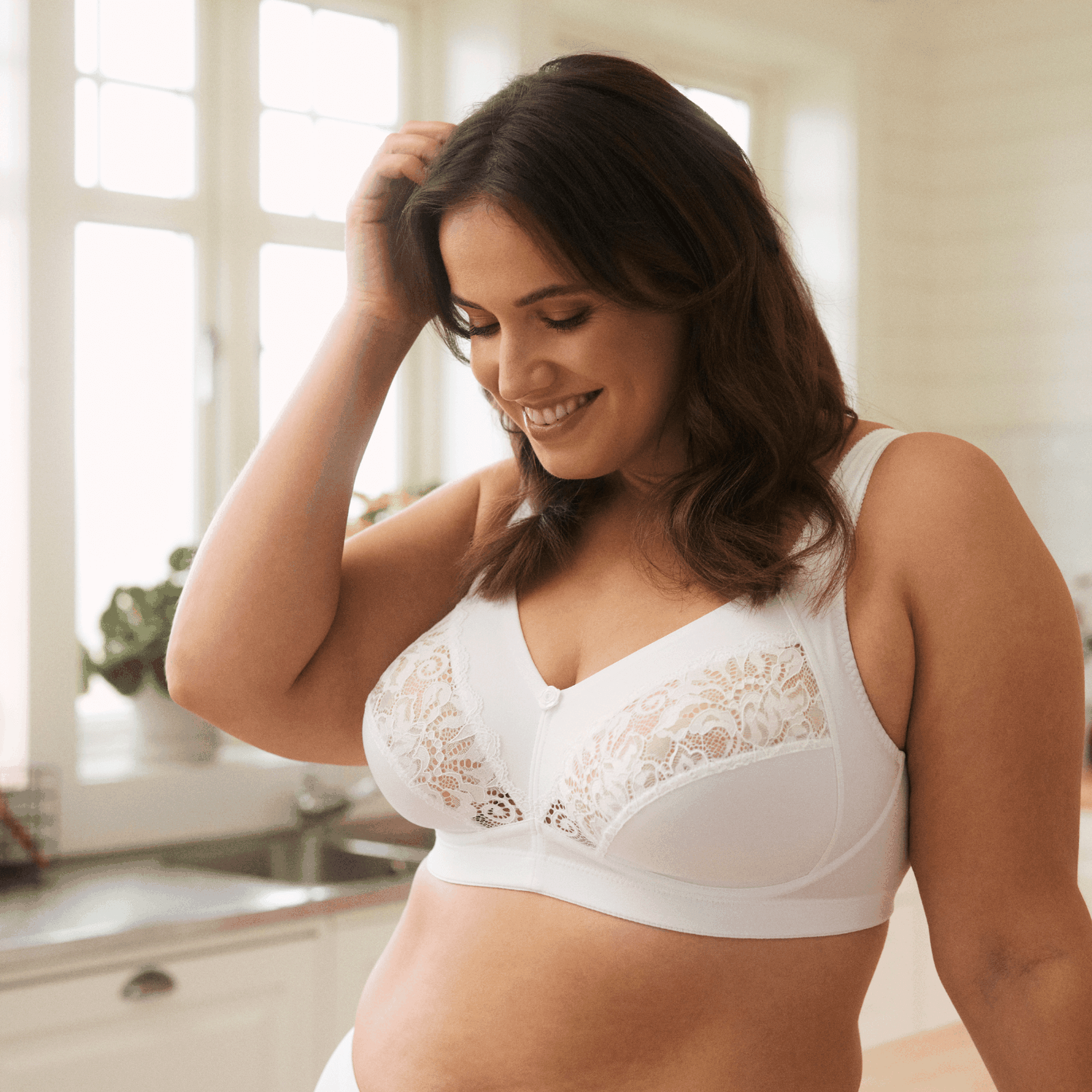 Swegmark bra/bh, bra-model Meadow Soft, bh modell Meadow. Bild med modell.