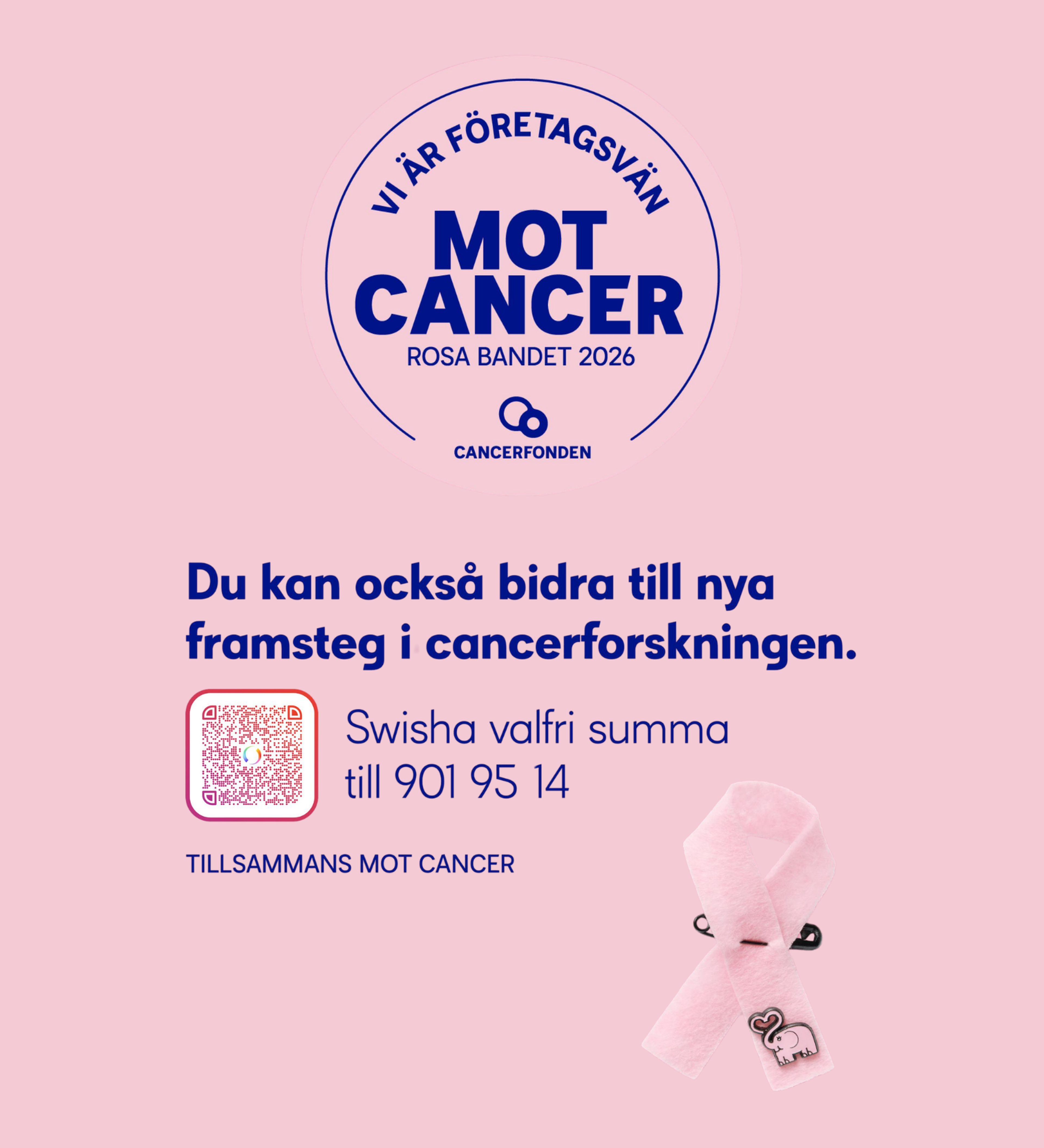 information om att du kan vara med och bidra till cancerforskningen swishnummer