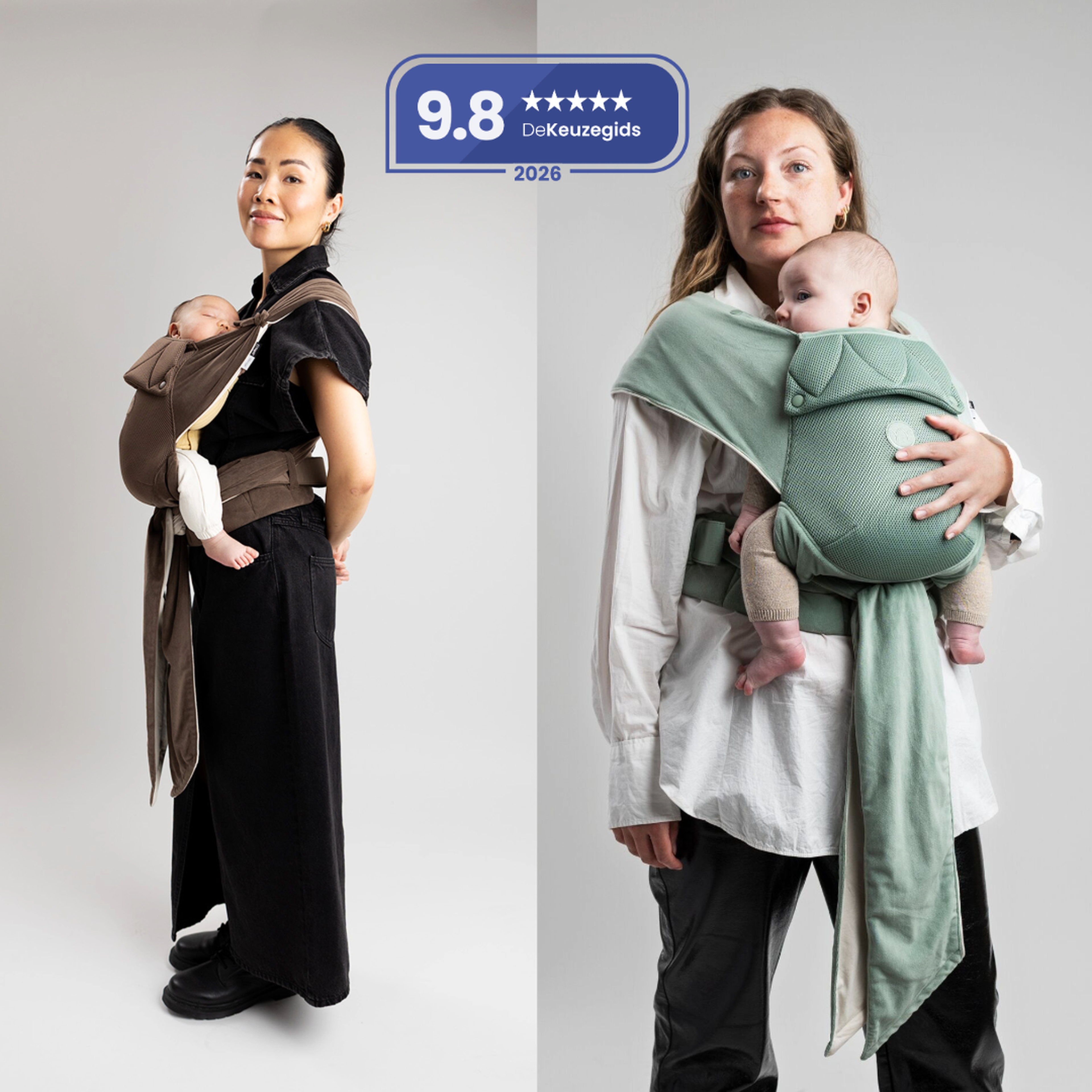 Najell Mirage bruine hybride draagzak ergonomische half buckle wrap