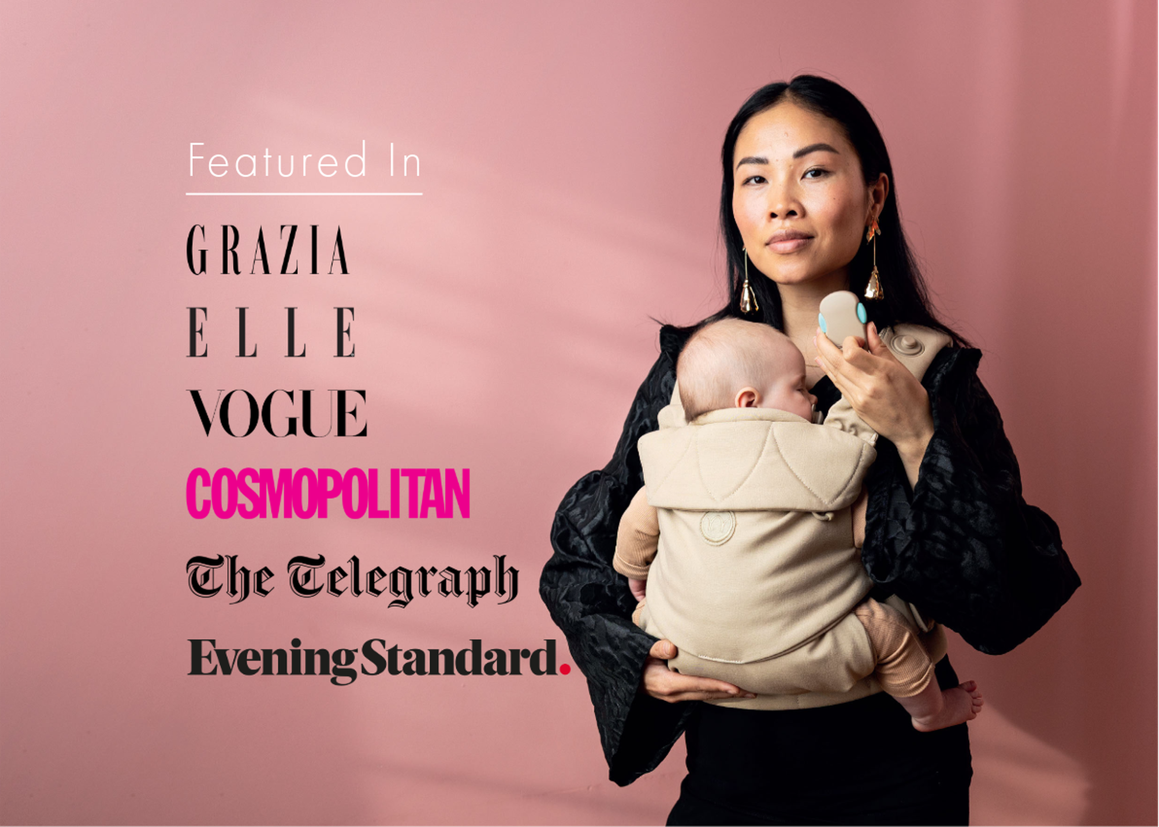 Beige ergonomic and safe baby carrier for baby