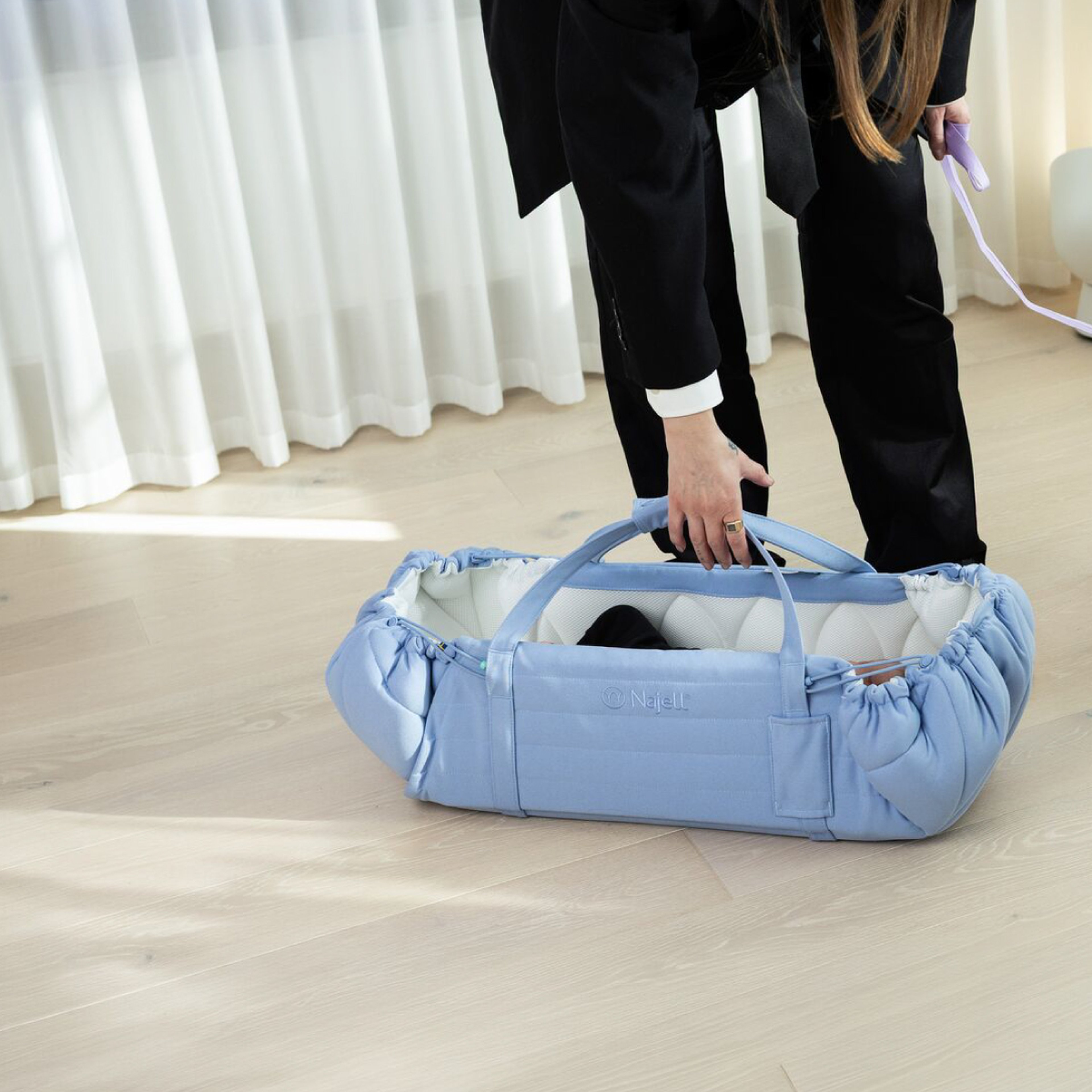 Najell baby nest SleepCarrier in Lavender Blue