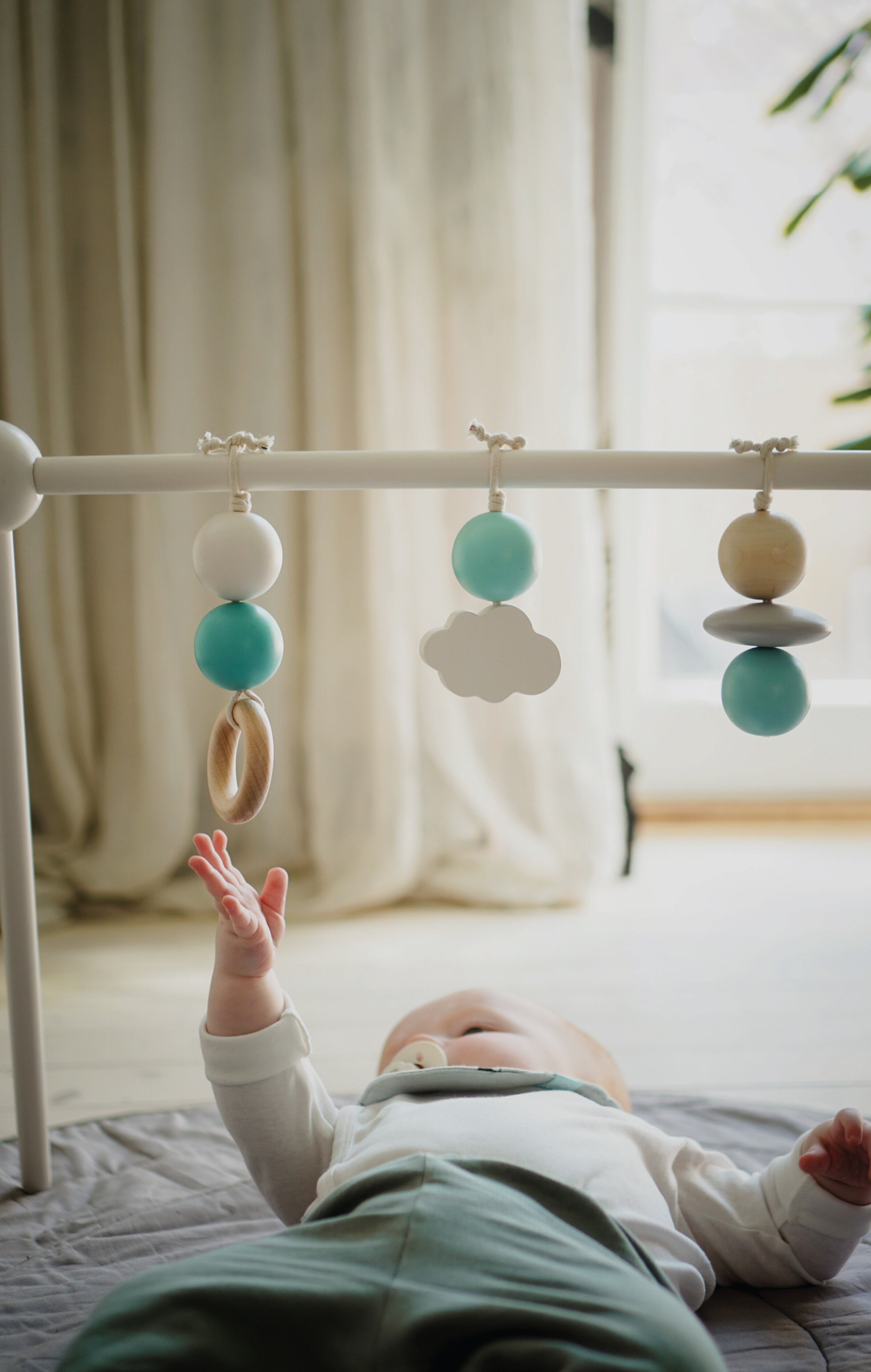 Najell Jouets en bois pour arche d'éveil - Soft Turquoise