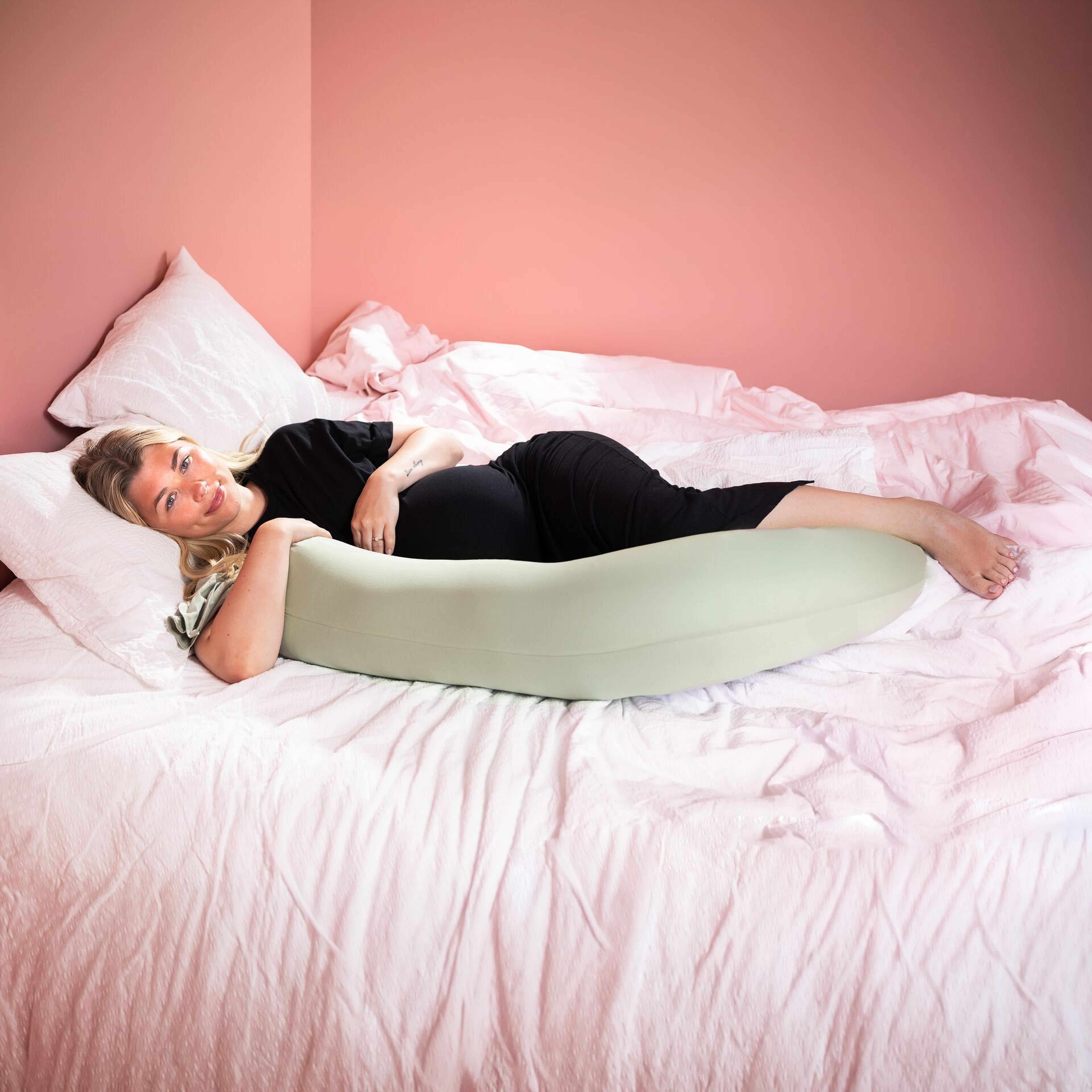 Full Body Pregnancy Pillow Peony Green Najell 