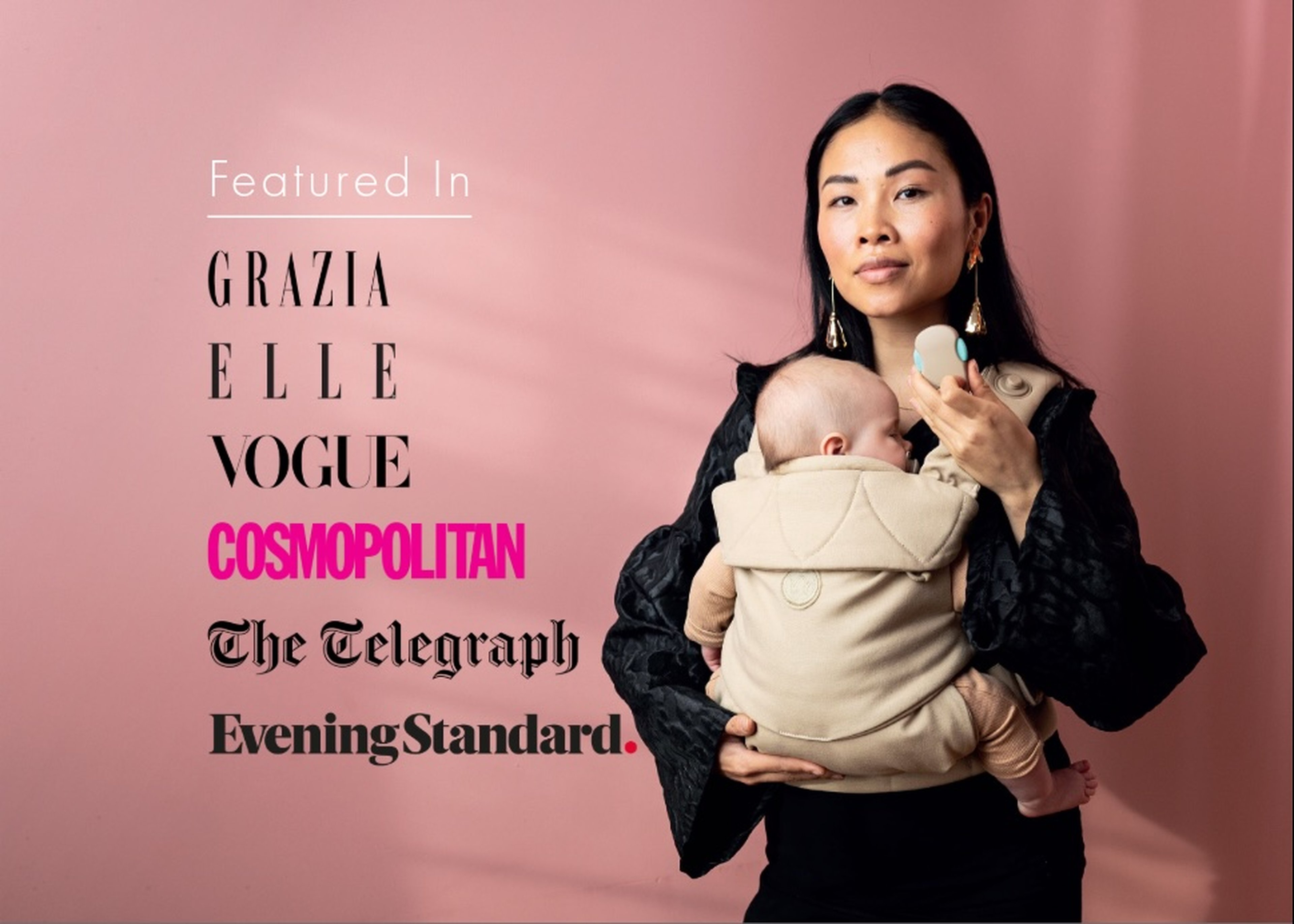Beige ergonomic and safe baby carrier for baby