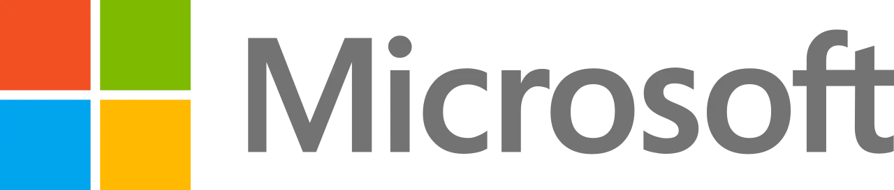 Microsoft logo with four colored square icon