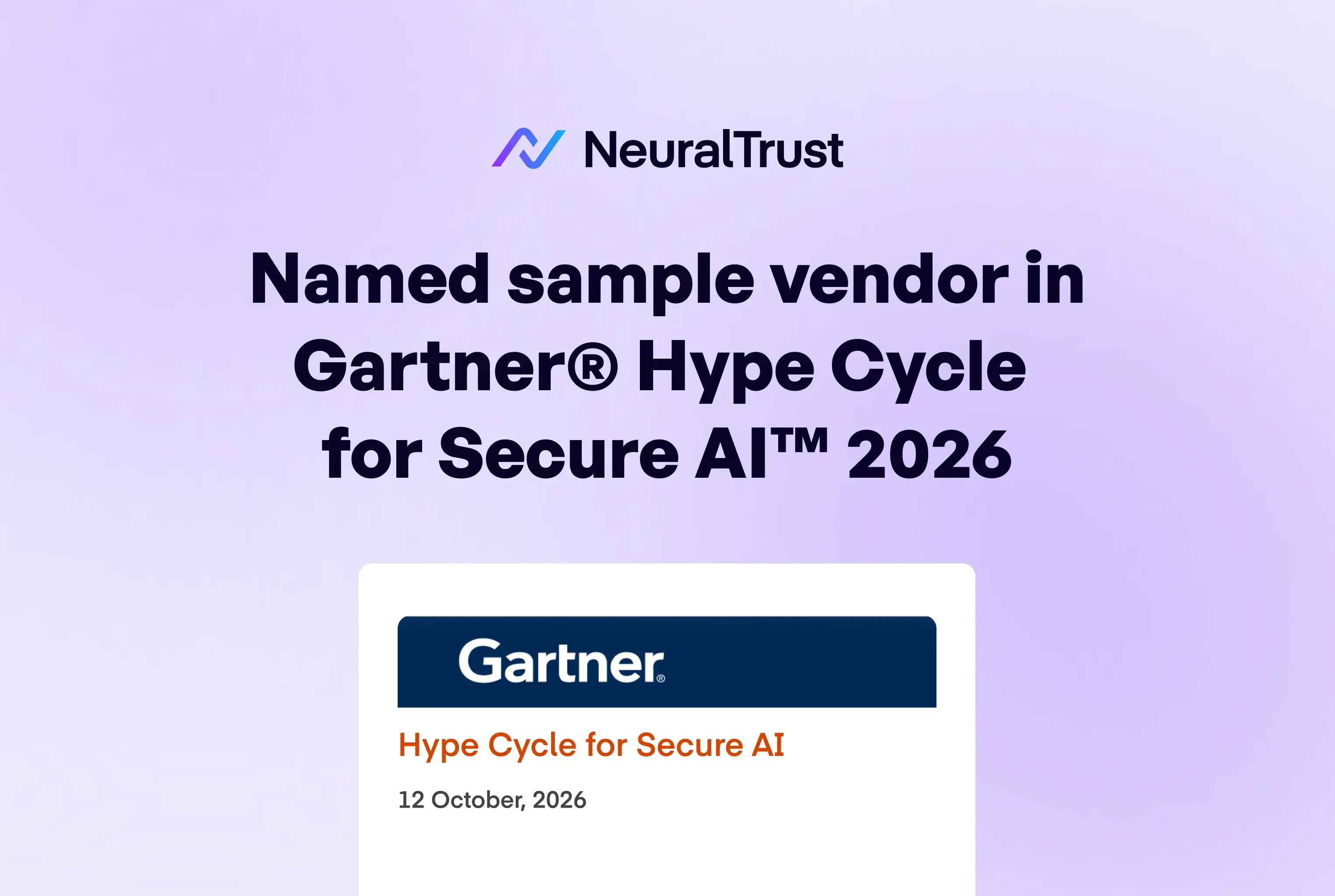 Named Sample Vendor in Hype Cycle for Secure AI