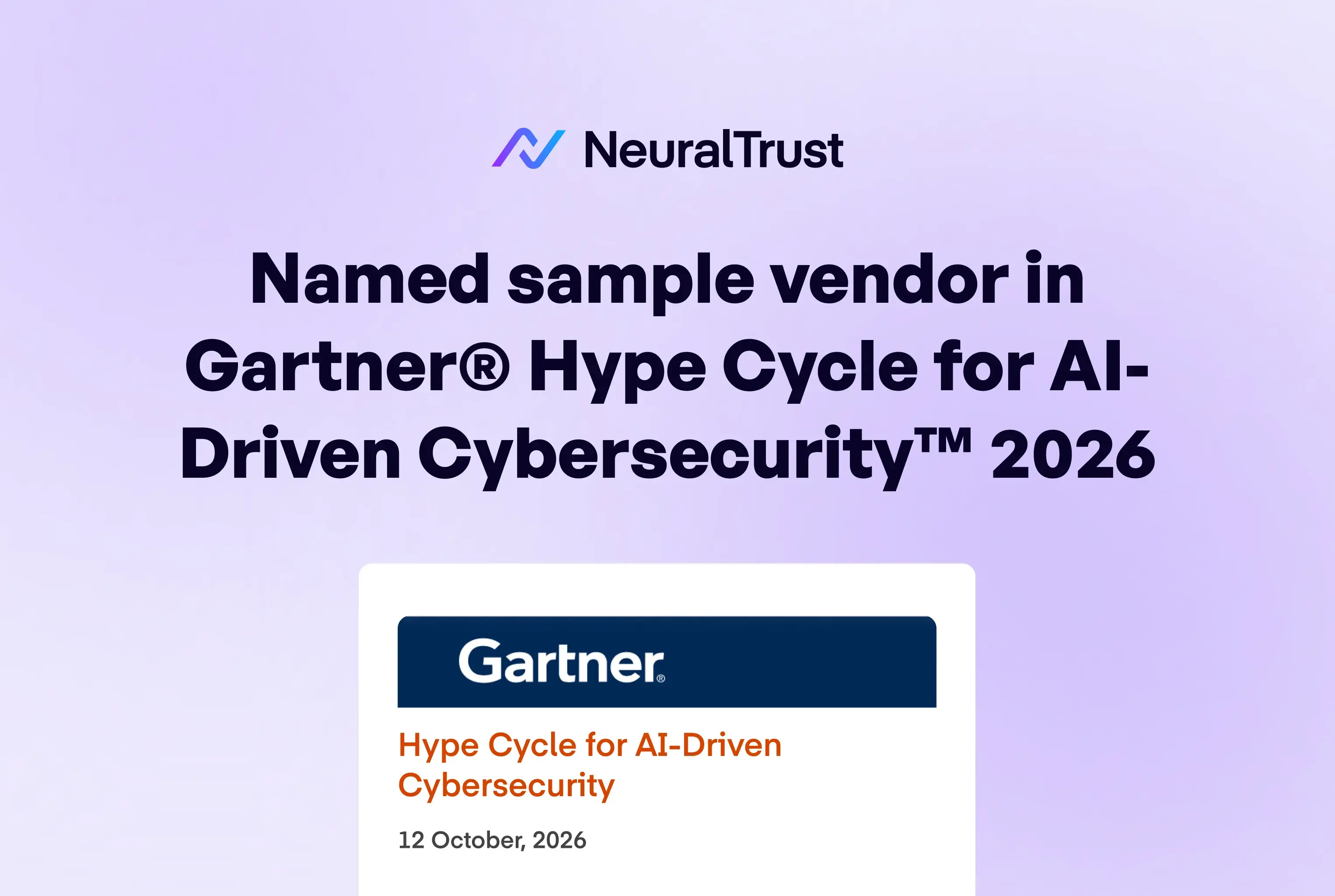 Named Sample Vendor in Hype Cycle for AI-Driven Cybersecurity