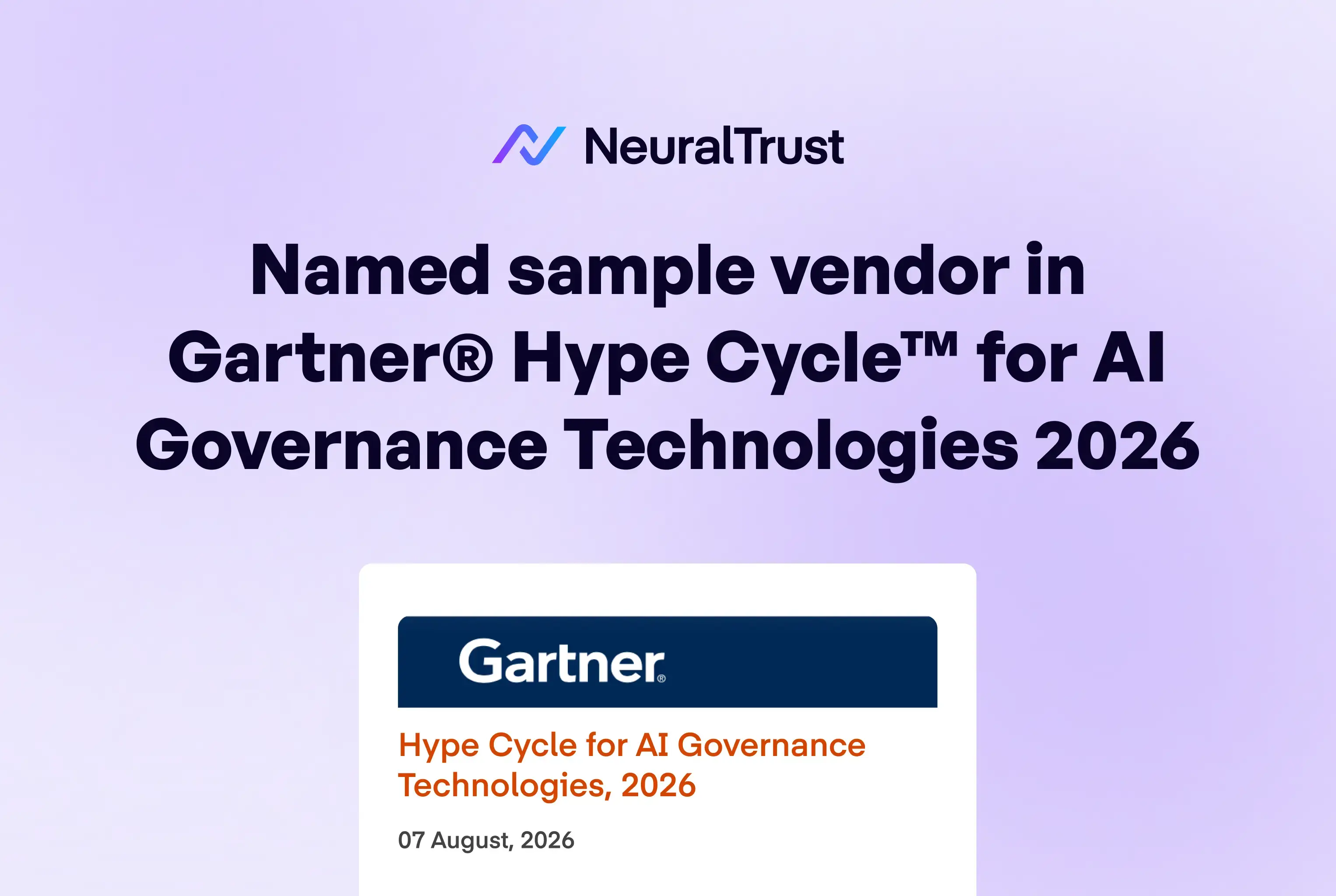 NeuralTrust Named a Sample Vendor in Gartner Hype Cycle for AI Governance Technologies, 2026