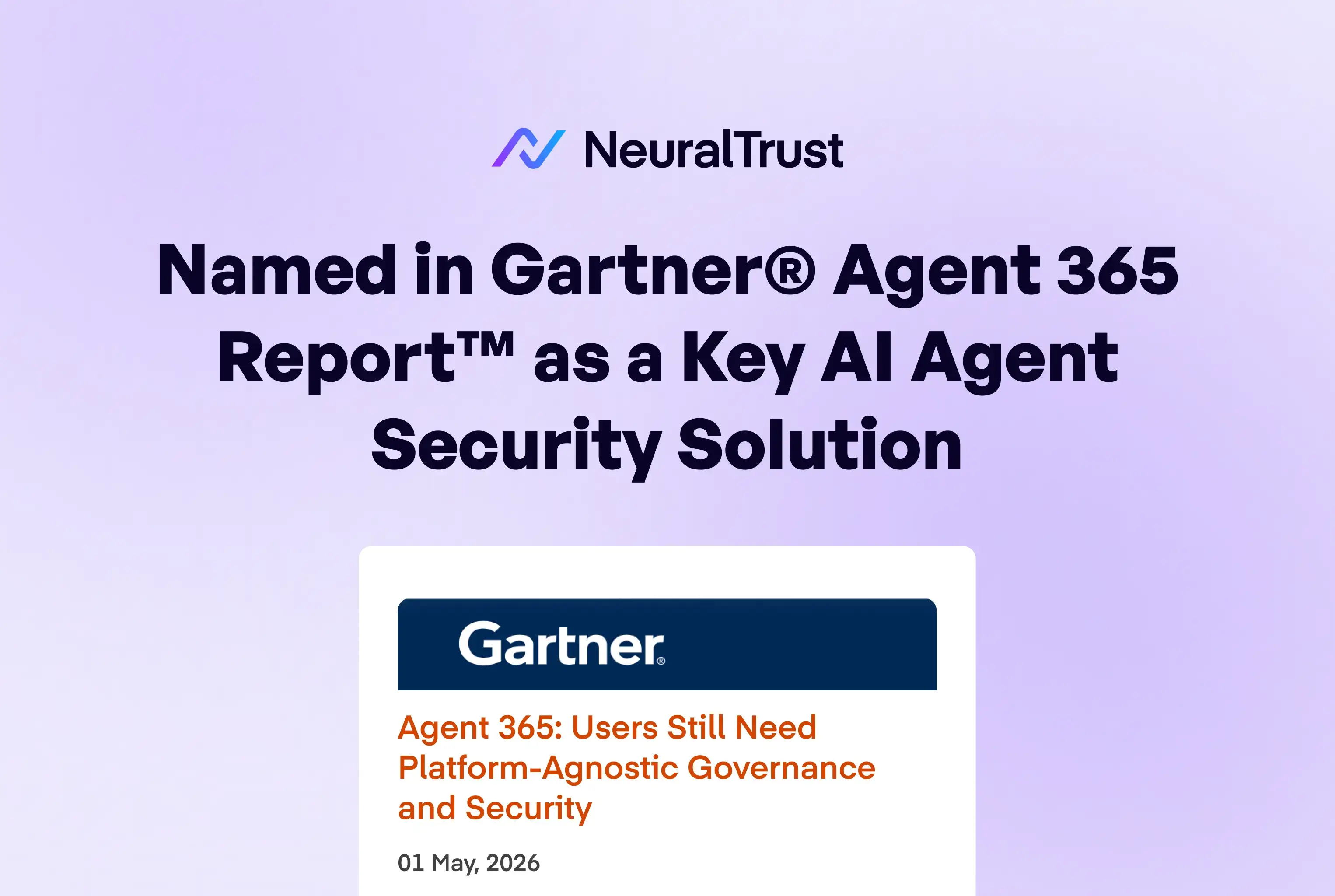 NeuralTrust Named in Gartner's Agent 365 Report as a Key AI Agent Security Solution