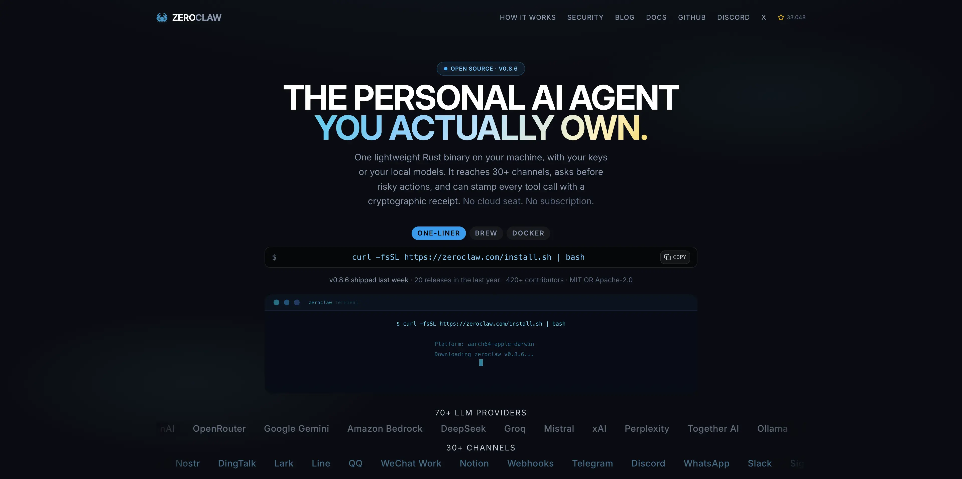 ZeroClaw Homepage