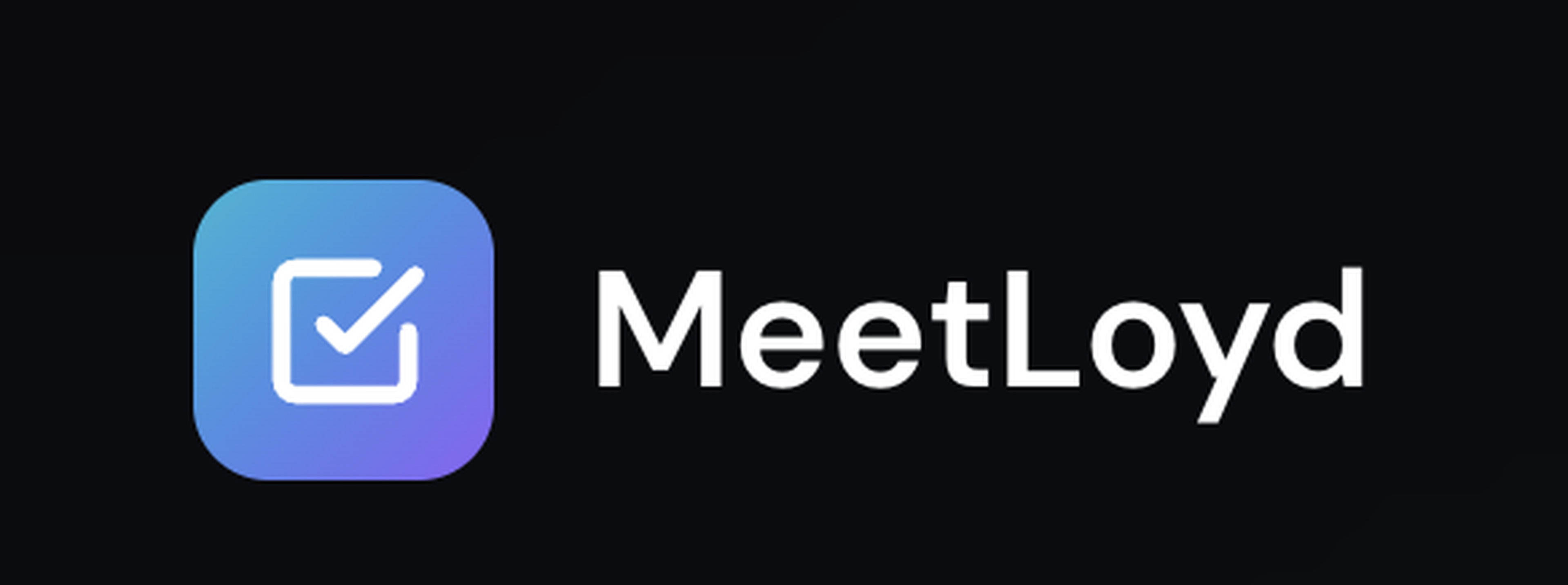 MeetLoyd logo with blue gradient square icon