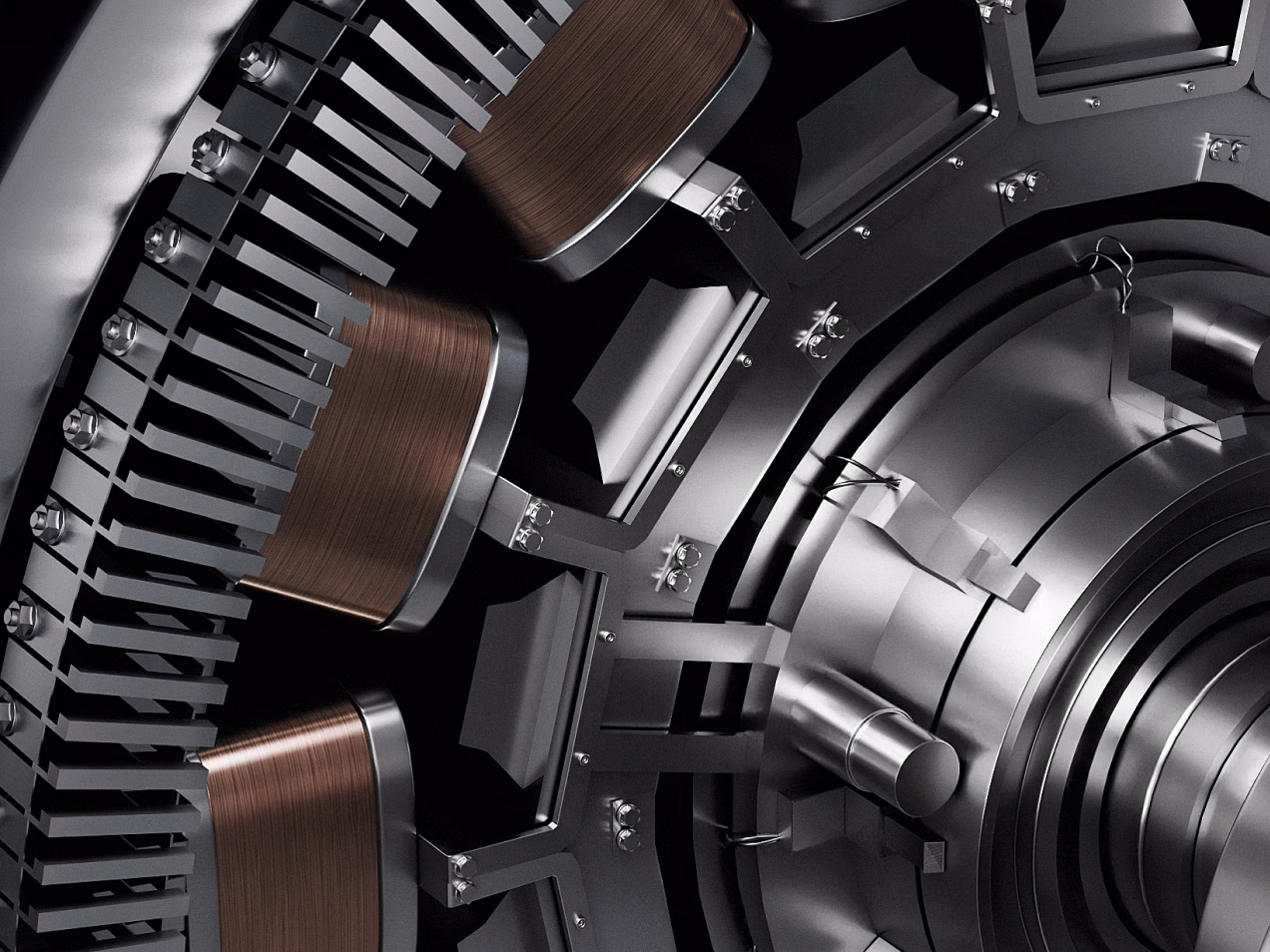 Graphique technique du moteur électrique du Porsche Cayenne E-Hybrid.