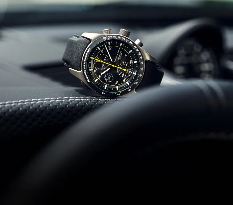Detailed view of the Porsche Design Chronograph 911 GT3.