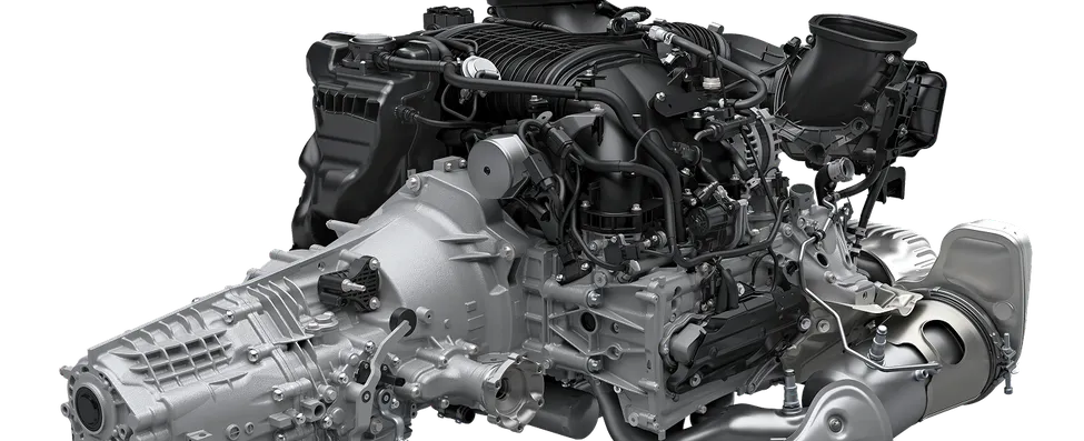 Graphic of the 7-speed Porsche Doppelkupplung (dual-clutch transmission – PDK) in the Porsche 911 GT3 with Touring package.