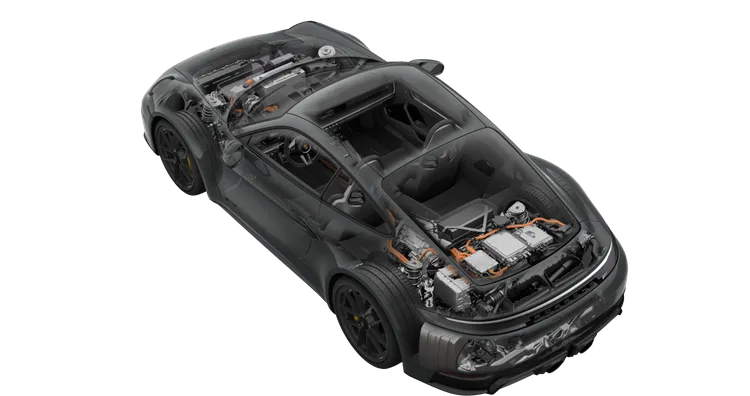 Porsche 911 Carrera GTSのイメージ画像サイドとリアを上から見たビュー