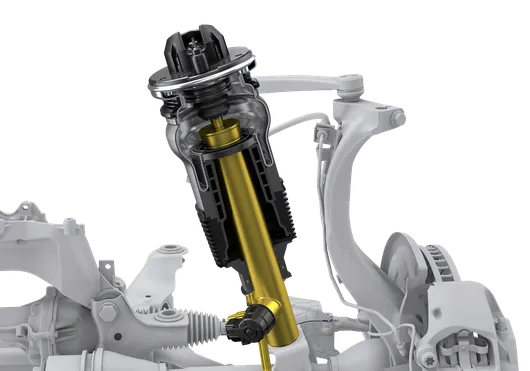 Graphic of the air suspension including PASM in the Porsche Macan.