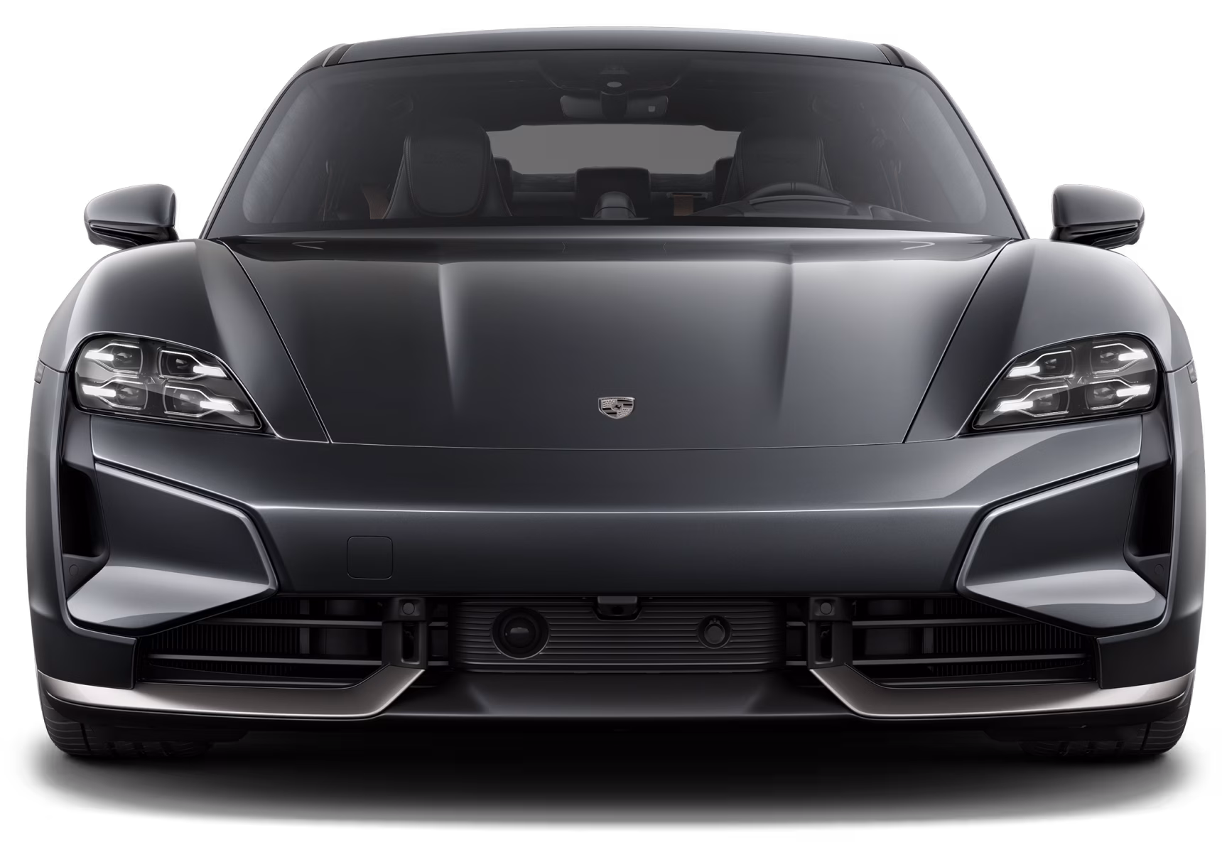 Porsche Taycan Turbo in profile / side view.