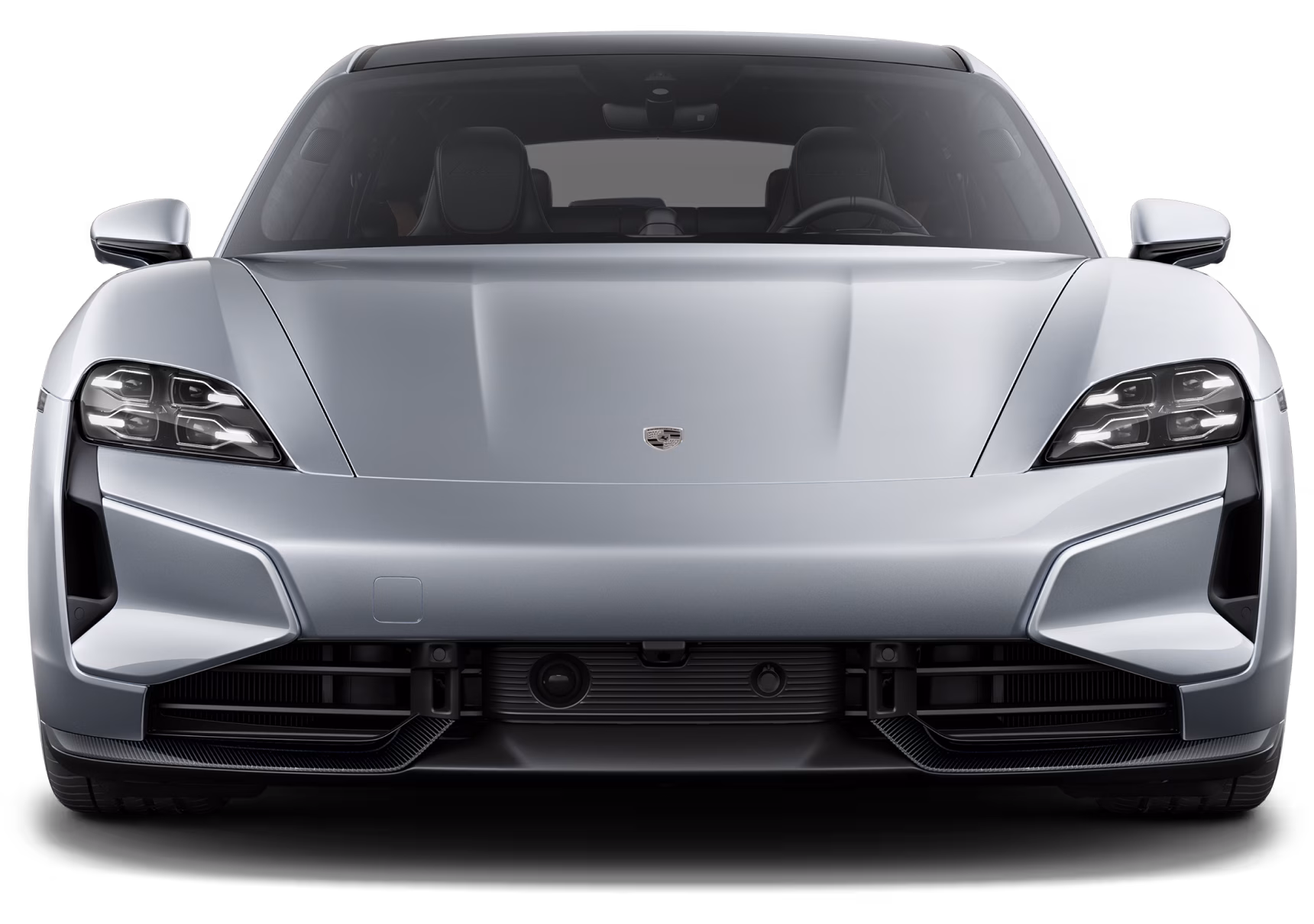 Front view of the Porsche Taycan Turbo S Sport Turismo.