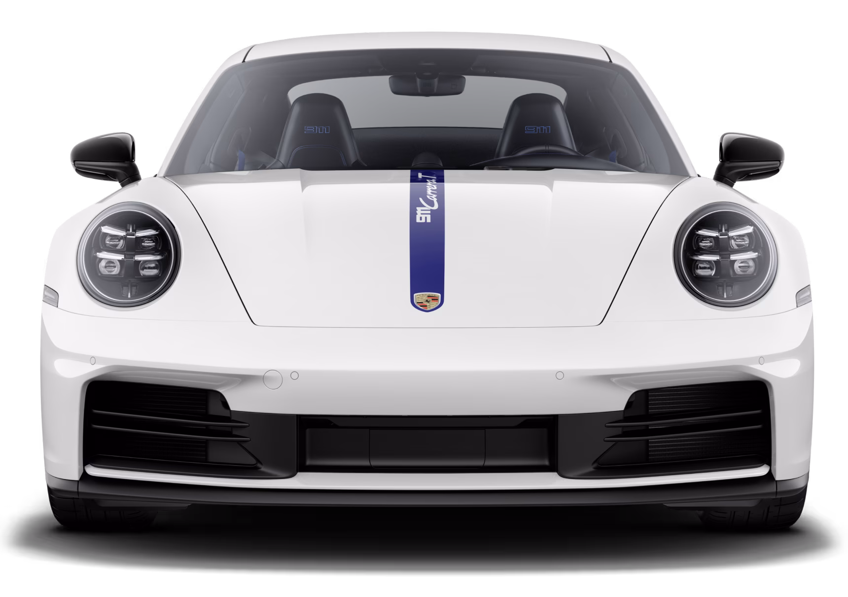 Porsche 911 Carrera T in White. Rear view.