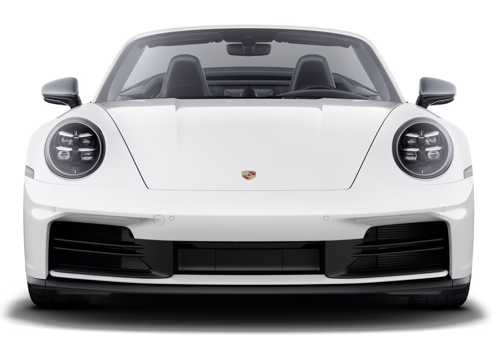 Porsche 911 Carrera T Cabriolet in White. Rear view.