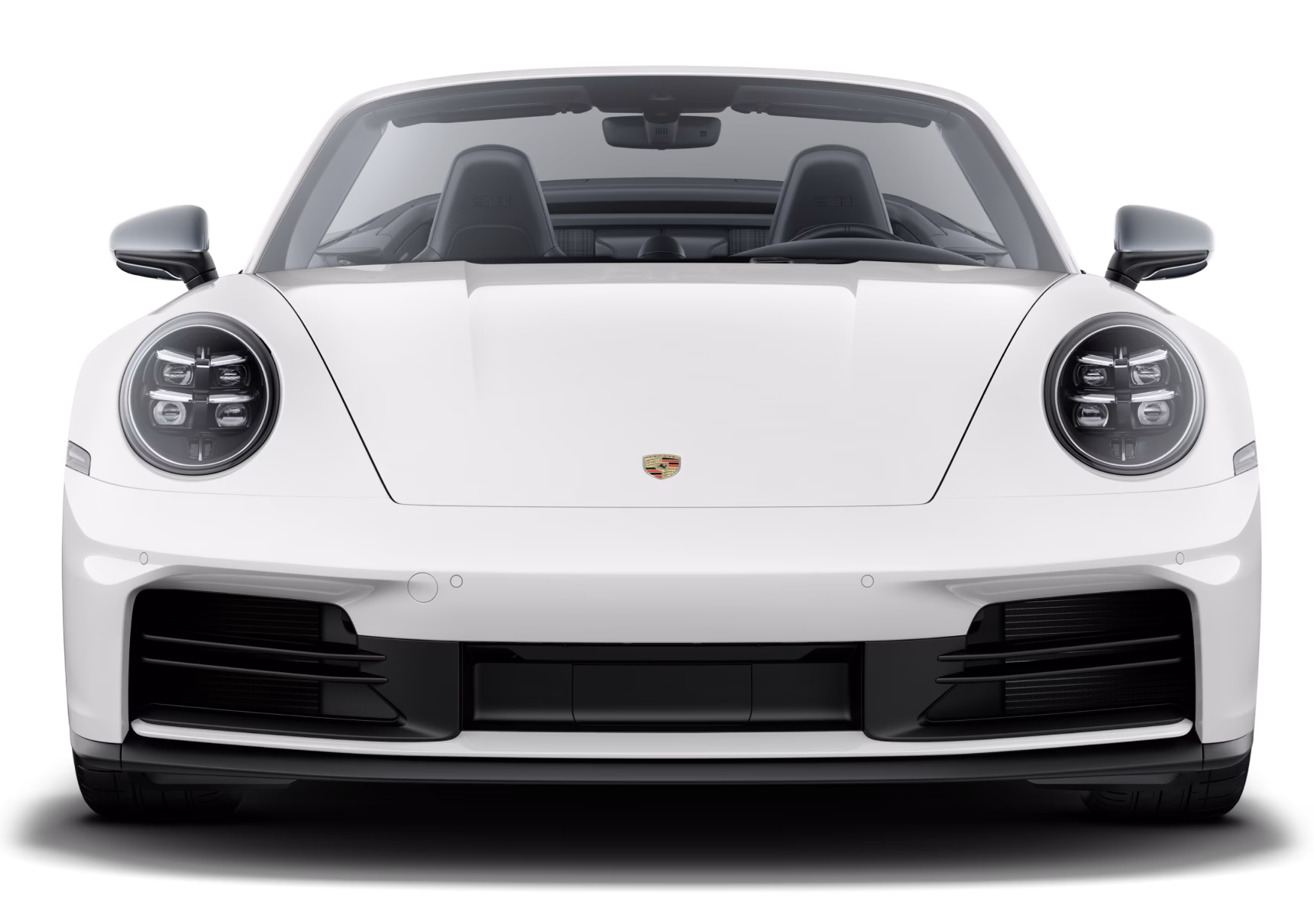 Porsche 911 Carrera T Cabriolet in White. Rear view.