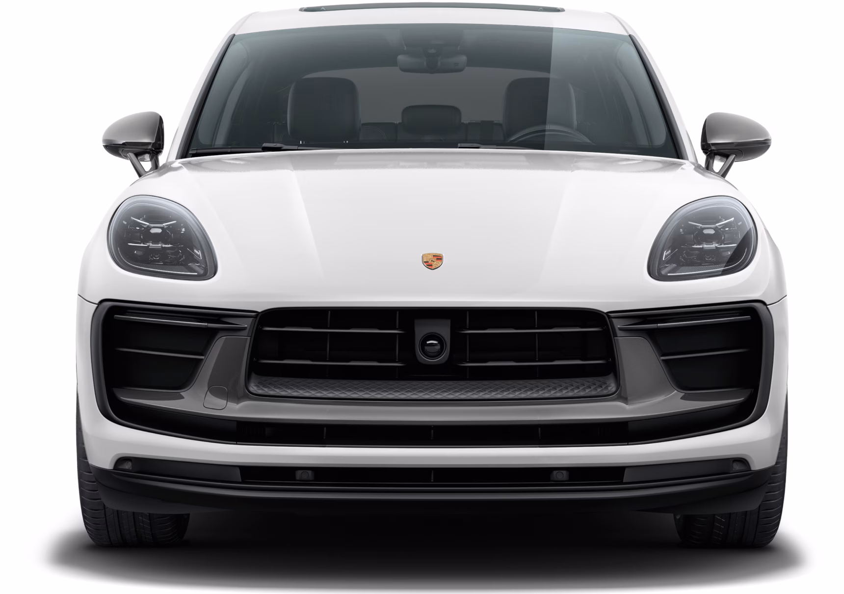 Porsche Macan T in White. Front view.