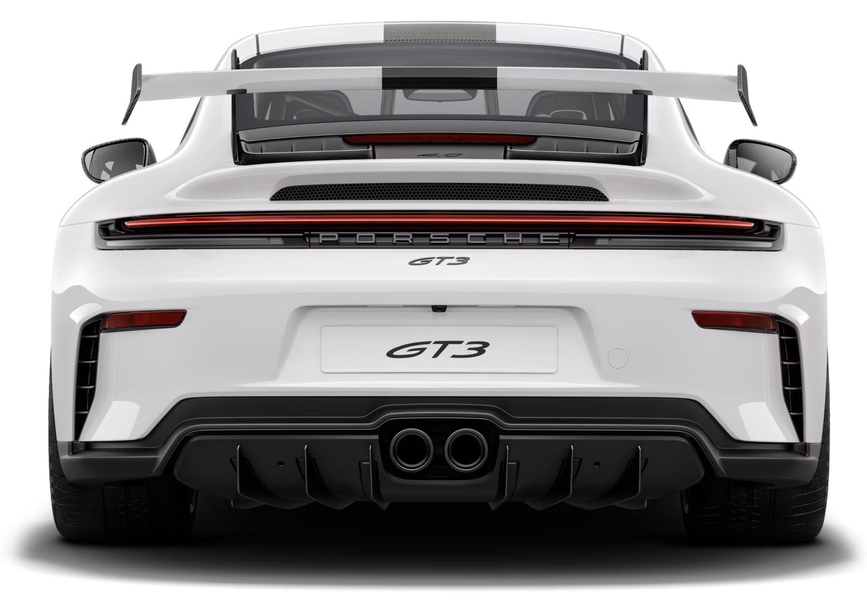 Porsche 911 GT3 in White Rear view.