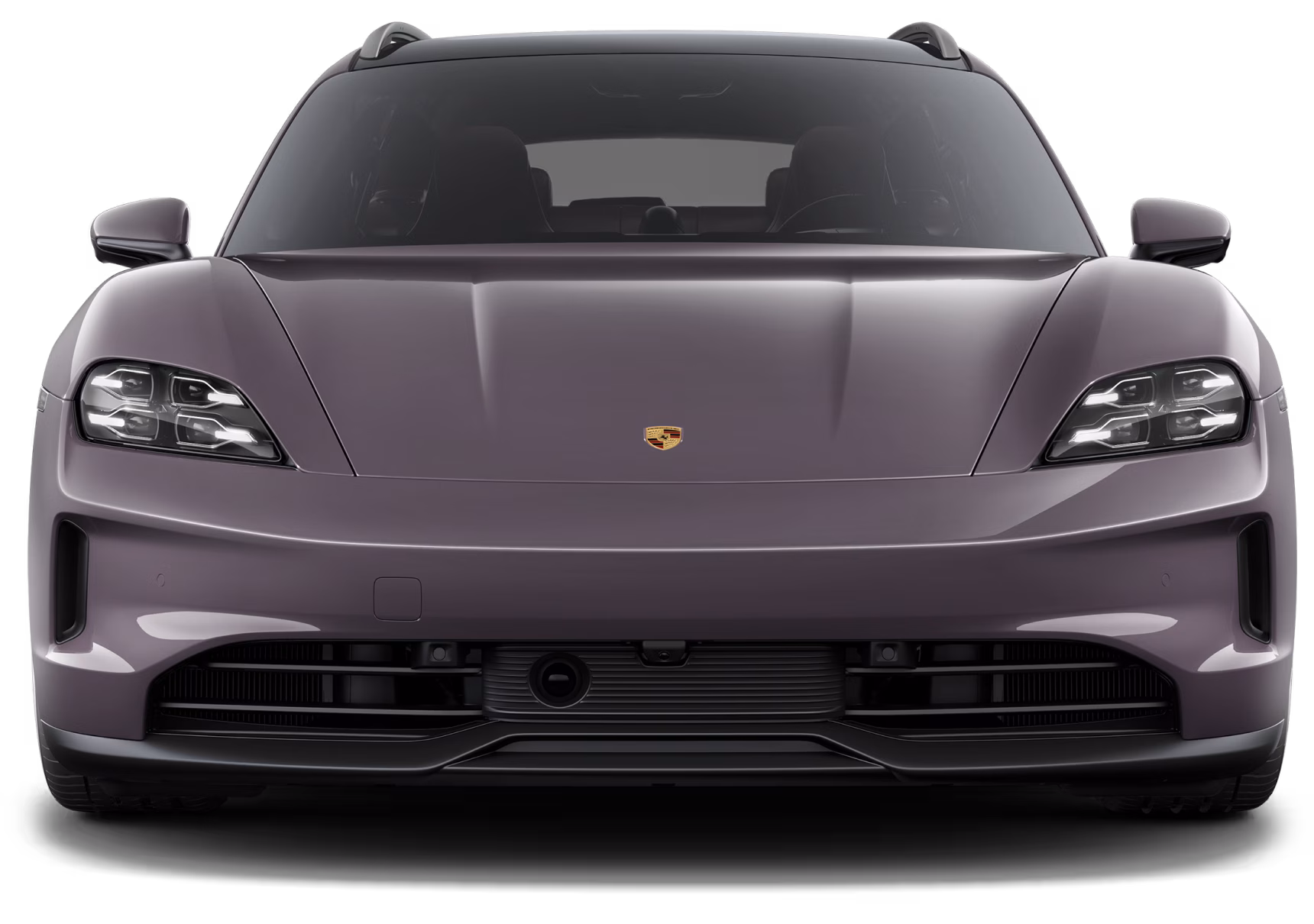 Le Porsche Taycan 4S Sport Turismo en Provence vu de devant.