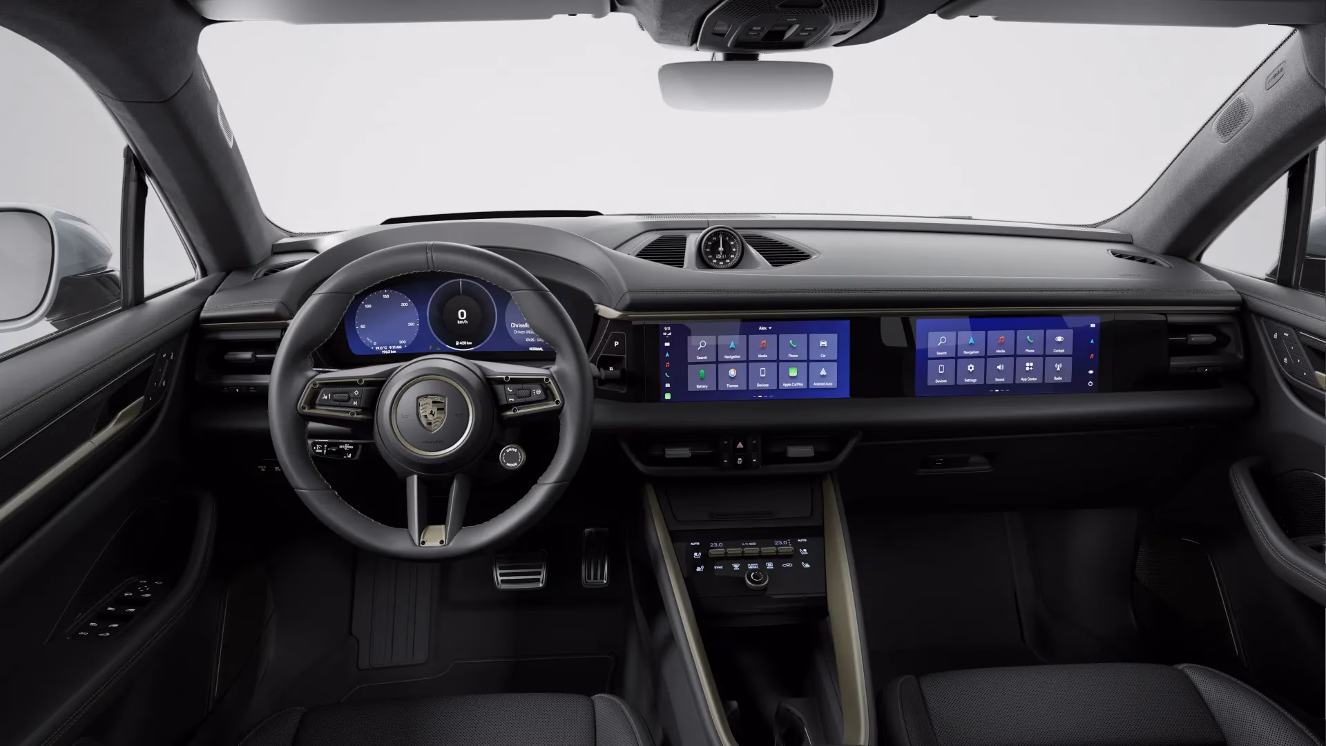 Bild zeigt vorkonfigurierte Ausstattungsbeispiele des Macan Turbo, Ansicht von oben.