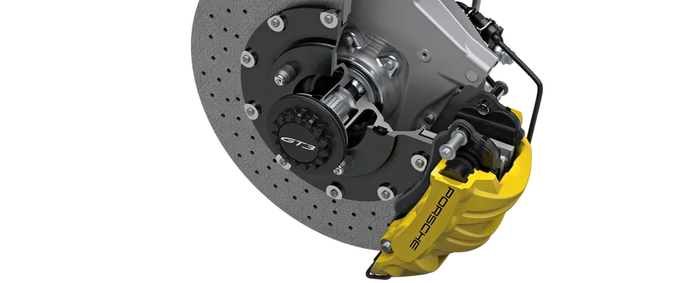Gráfico del sistema de frenos del Porsche 911 GT3.