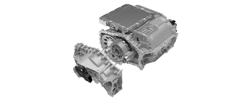 Graphic of the single speed gearbox from the Porsche Macan 4.
