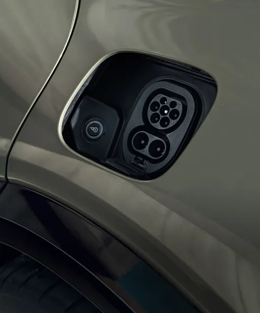 A charging socket on the Porsche Cayenne Turbo Coupé.