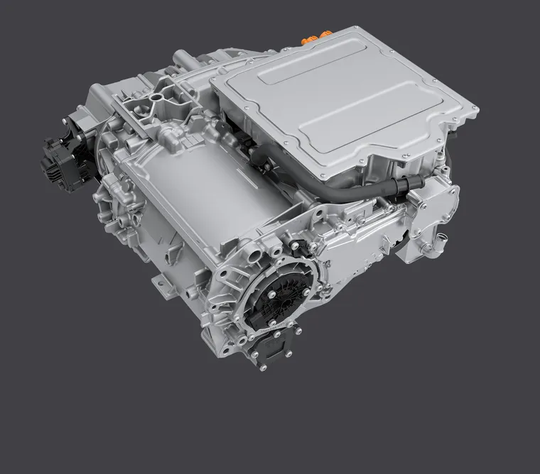 Technische Grafik des Motors des Porsche Cayenne Electric.