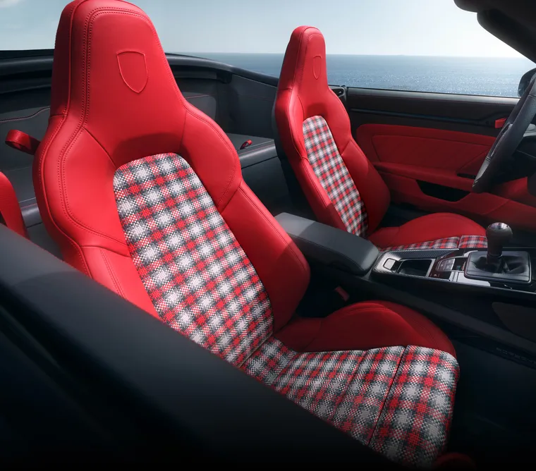 Ansicht der Sitze mit Flechtleder im Porsche 911 GT3 S/C mit Street Style Paket.