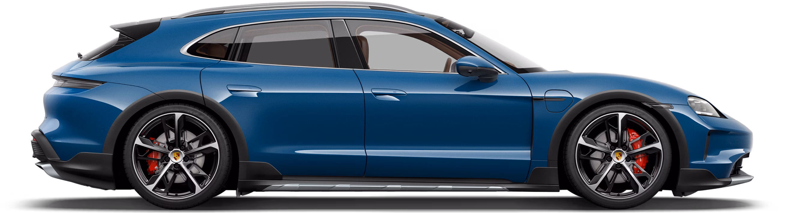 Porsche Taycan 4 Cross Turismo i profile / sidevisning.