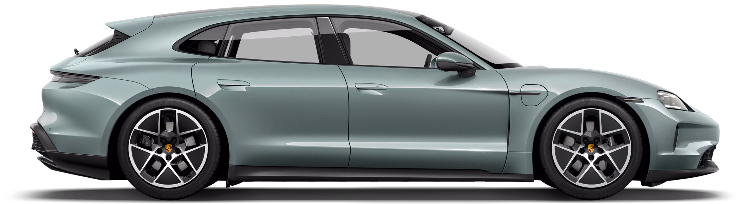 Porsche Taycan Sport Turismo in profile / side view.