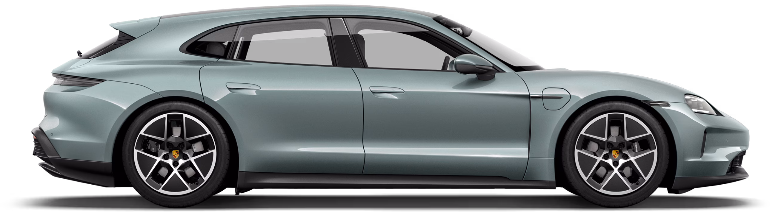 Porsche Taycan Sport Turismo in profile / side view.